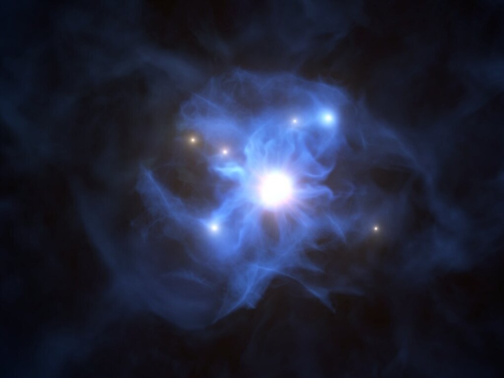 6 новых галактик в паутине черной дыры нашли в Европейской южной обсерватории
