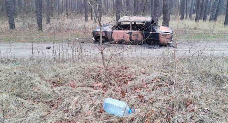 Под Харьковом двое подростков украли и сожгли ВАЗ