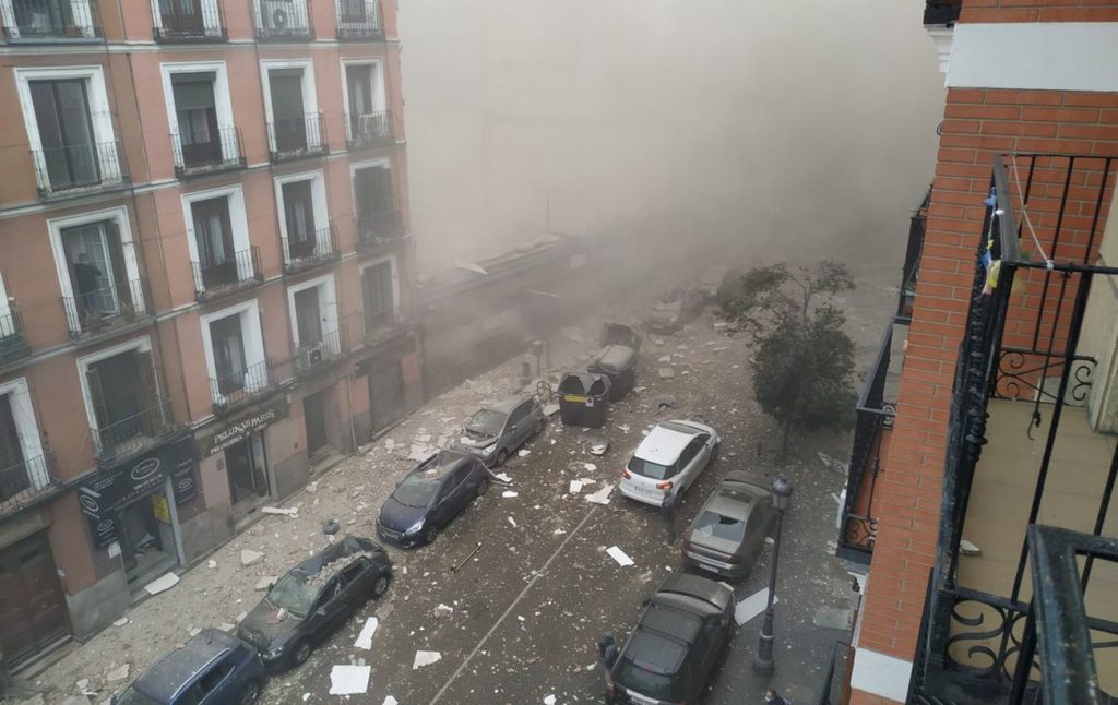 В Мадриде произошел мощный взрыв в жилом доме