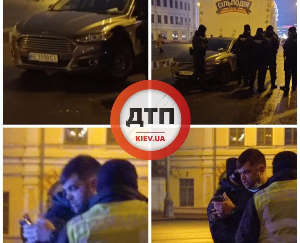 В Киеве на Контрактовой площади пьяный водитель угрожал копам