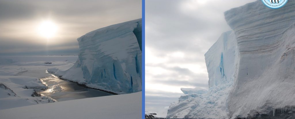 От антарктического ледника Woozle Hill откололся кусок