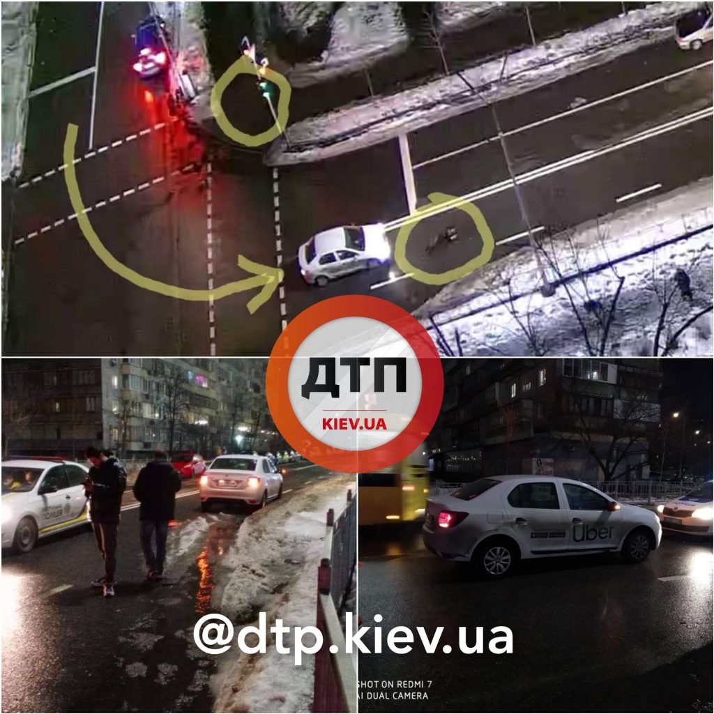 На Березняках в Киеве такси сбило прохожего