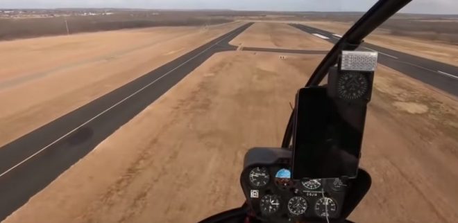 В США пилот снял на видео аварийную посадку вертолета
