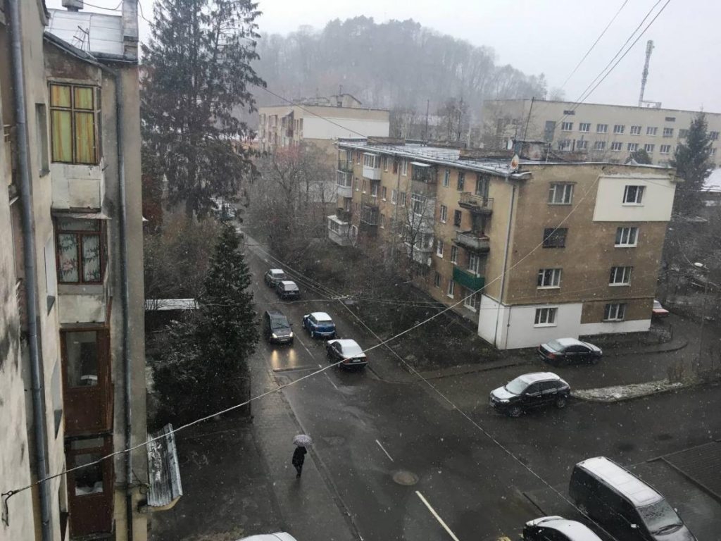 Во Львове начался снегопад