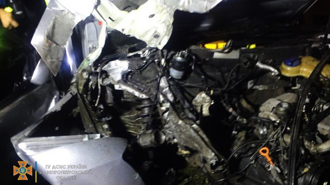 В Каменском Audi врезался в столб: мужчину зажало в авто (ФОТО)