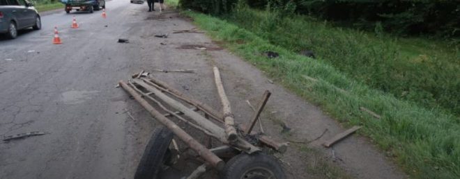 В Ивано-Франковской области автомобиль врезался в телегу (ФОТО)