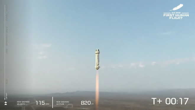 Ракета миллиардера Безоса вернулась на Землю после полета в космос (ФОТО, ВИДЕО)