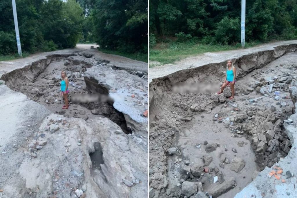 В Днепропетровской области дожди размыли дороги и кладбище (ФОТО)