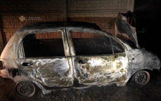 В Харькове ночью сгорел Daewoo (ФОТО)