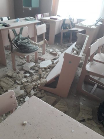 В гимназии на Черниговщине произошло обрушение потолка (ФОТО)
