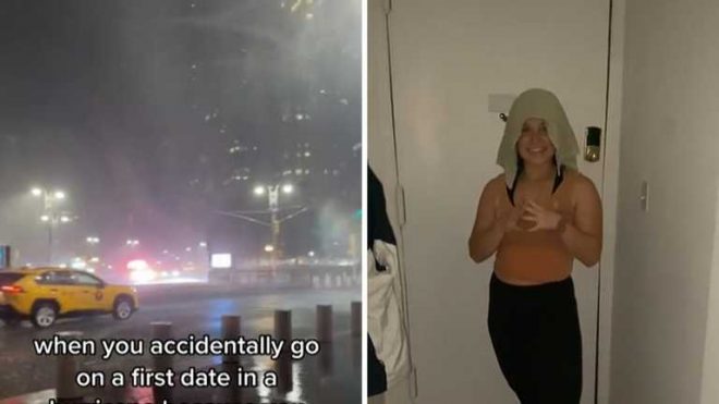 Зонтик не спас: американка пошла на свидание во время урагана «Ида» (ФОТО)