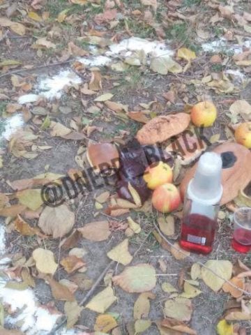 В днепровском парке обнаружили ритуальные предметы и куски мяса (ФОТО)