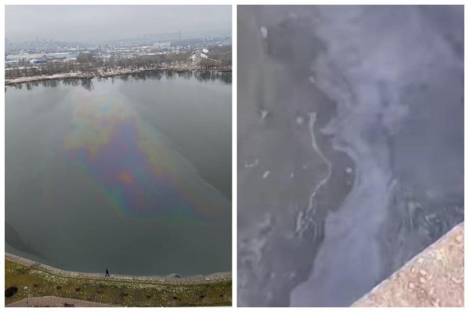 В Киеве на Оболони в озеро слили нефть, открыто уголовное дело (ФОТО)