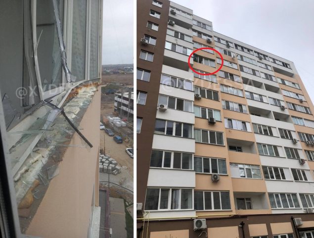 В Одессе в окно квартиры влетела стрела строительного крана (ФОТО, ВИДЕО)