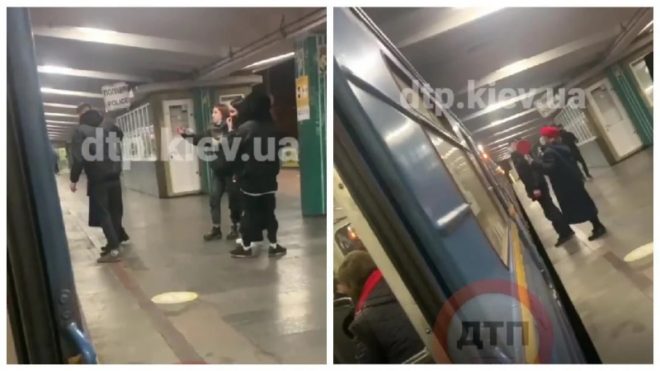 В Киеве на «Гидропарке» пьяные подростки взобрались на вагон метро (ФОТО, ВИДЕО)