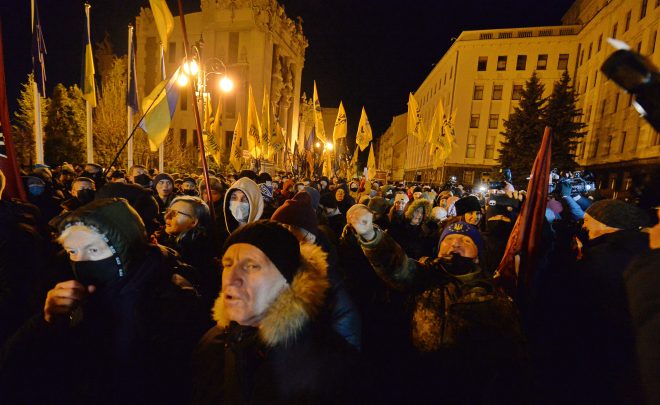 В Киеве состоялась акция по случаю 8-й годовщины начала Революции достоинства