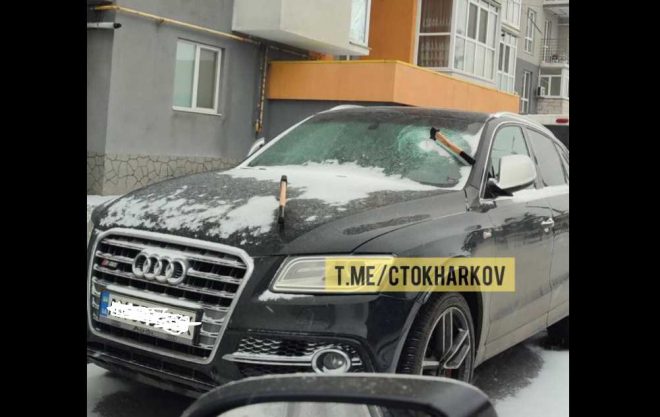 В Харькове неизвестные топорами повредили авто Audi – СМИ (ФОТО)