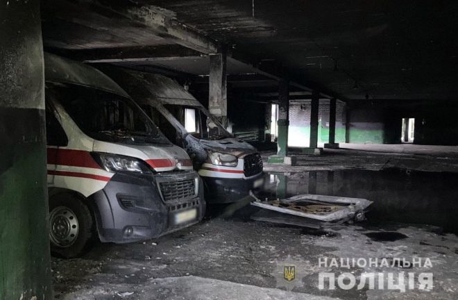 В Краматорске сгорели 10 автомобилей «скорой» (ФОТО)