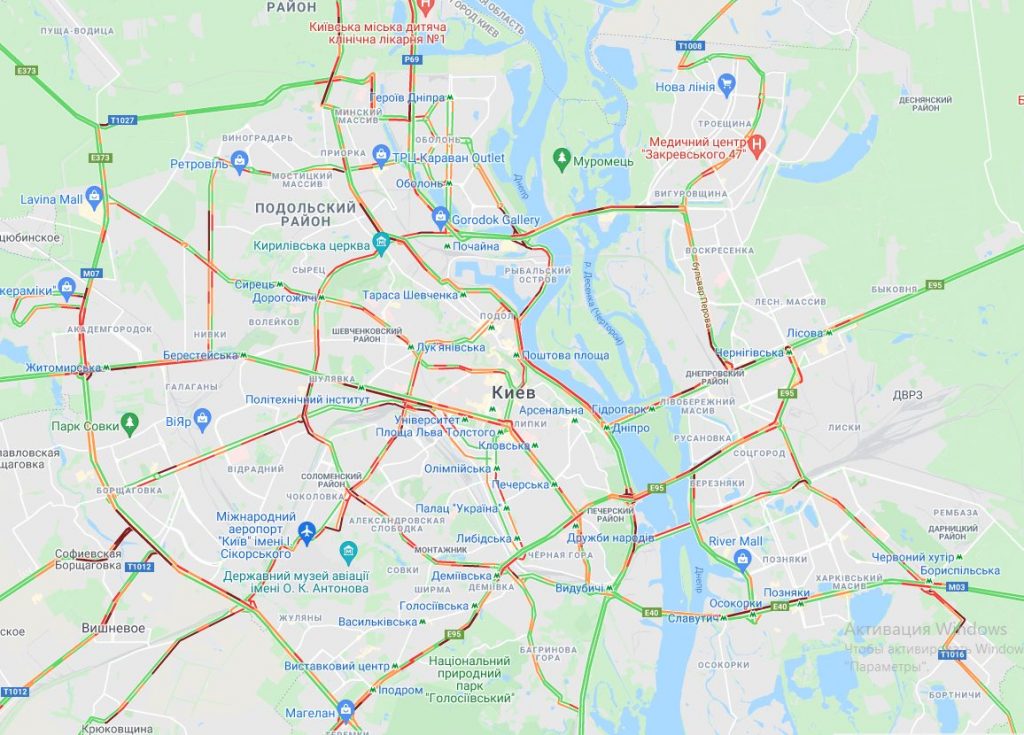 В Киеве серьезные утренние пробки: карта сложных участков