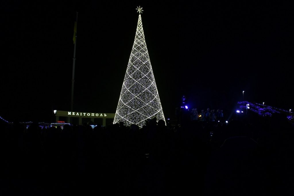 В Мелитополе неадекват «завис» возле новогодней елки (ВИДЕО)