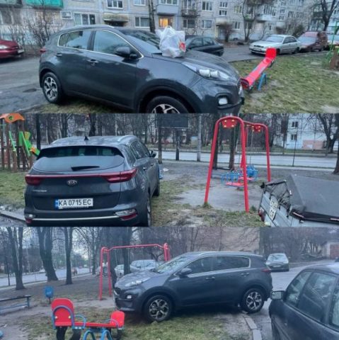 В Киеве &#8220;герой парковки&#8221; оставил машину прямо на детской площадке (ФОТО)