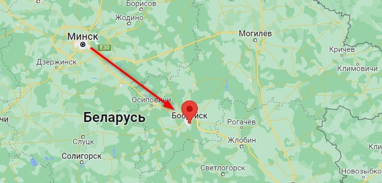 На трассе Минск-Бобруйск зафиксирована колона российской военной техники
