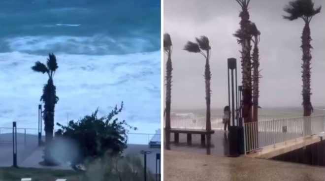 В курортной Анталии бушует шторм: падают деревья, волны достигают шести метров