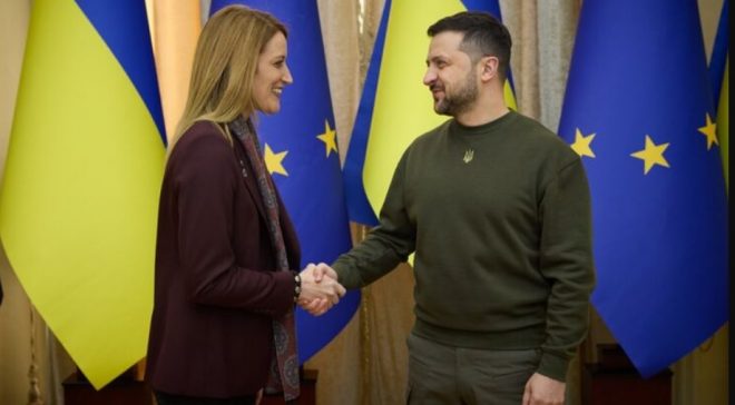 Зеленский во Львове встретился с главой Европарламента: обсудили вступление Украины в ЕС