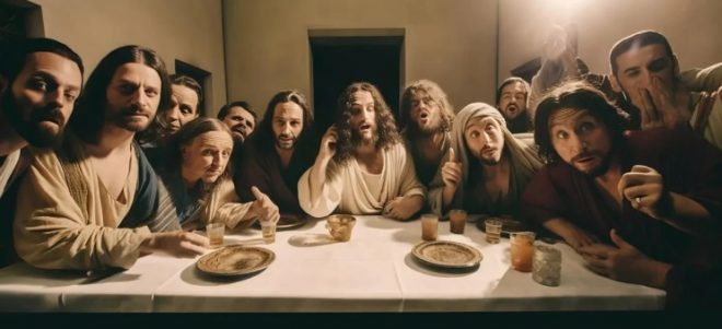 Селфи с Тайной вечери Иисуса и кадры вечеринки у Клеопатры: ИИ сгенерировал фото исторических личностей