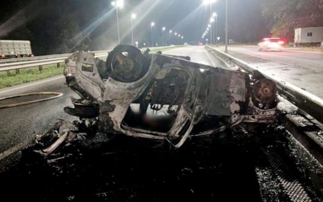 На трассе Киев-Одесса сгорел автомобиль вместе с водителем