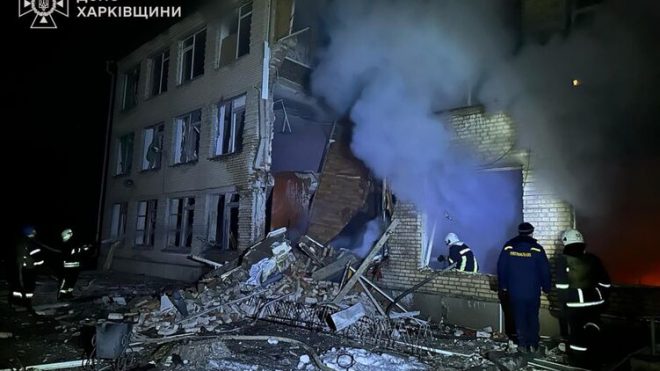 В Харьковской области дрон РФ ночью разрушил учебное заведение