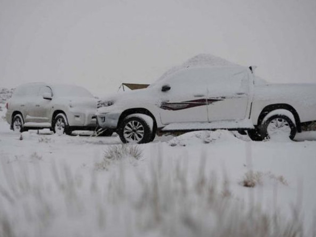 Саудовскую Аравию засыпало снегом (ФОТО, ВИДЕО)