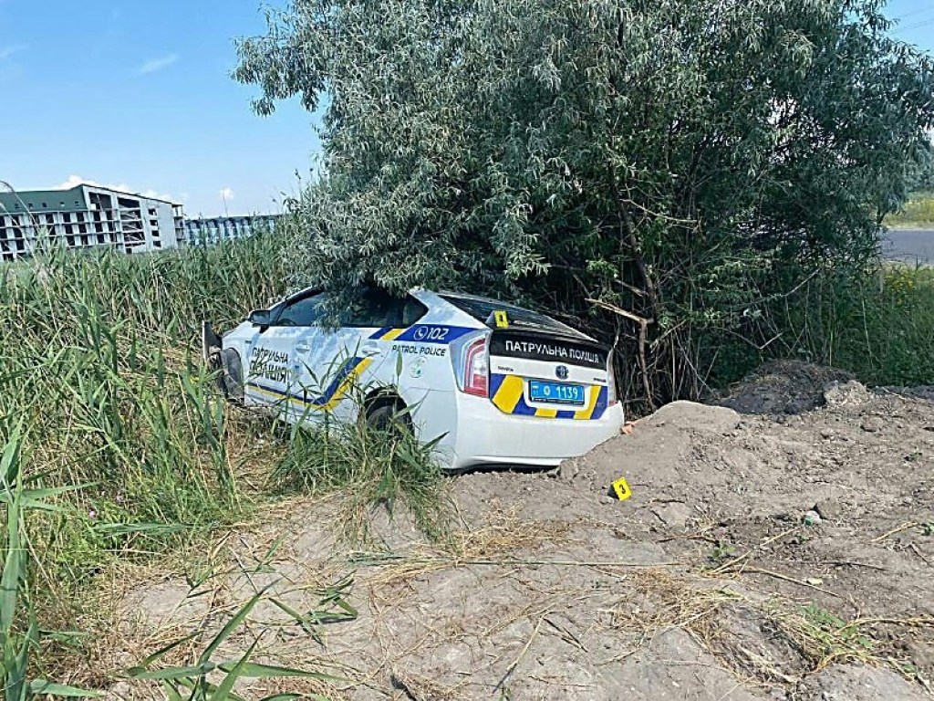 Под Николаевом автомобиль с полицейскими «улетел» в кусты: пострадал один из патрульных – СМИ (ФОТО)